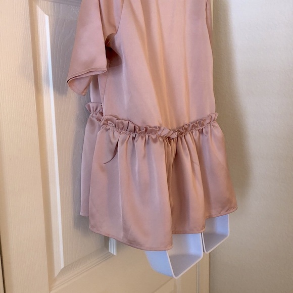 New Blush Pink Peplum Ruffle Boho Top - Picture 13 of 15